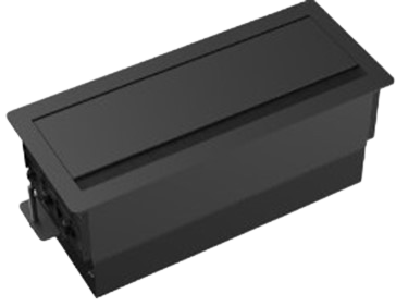 Desktop Socket - In Desk type - Aluminum-With standard BS Outlet mounting plate for 4 X Single BS outlets.
